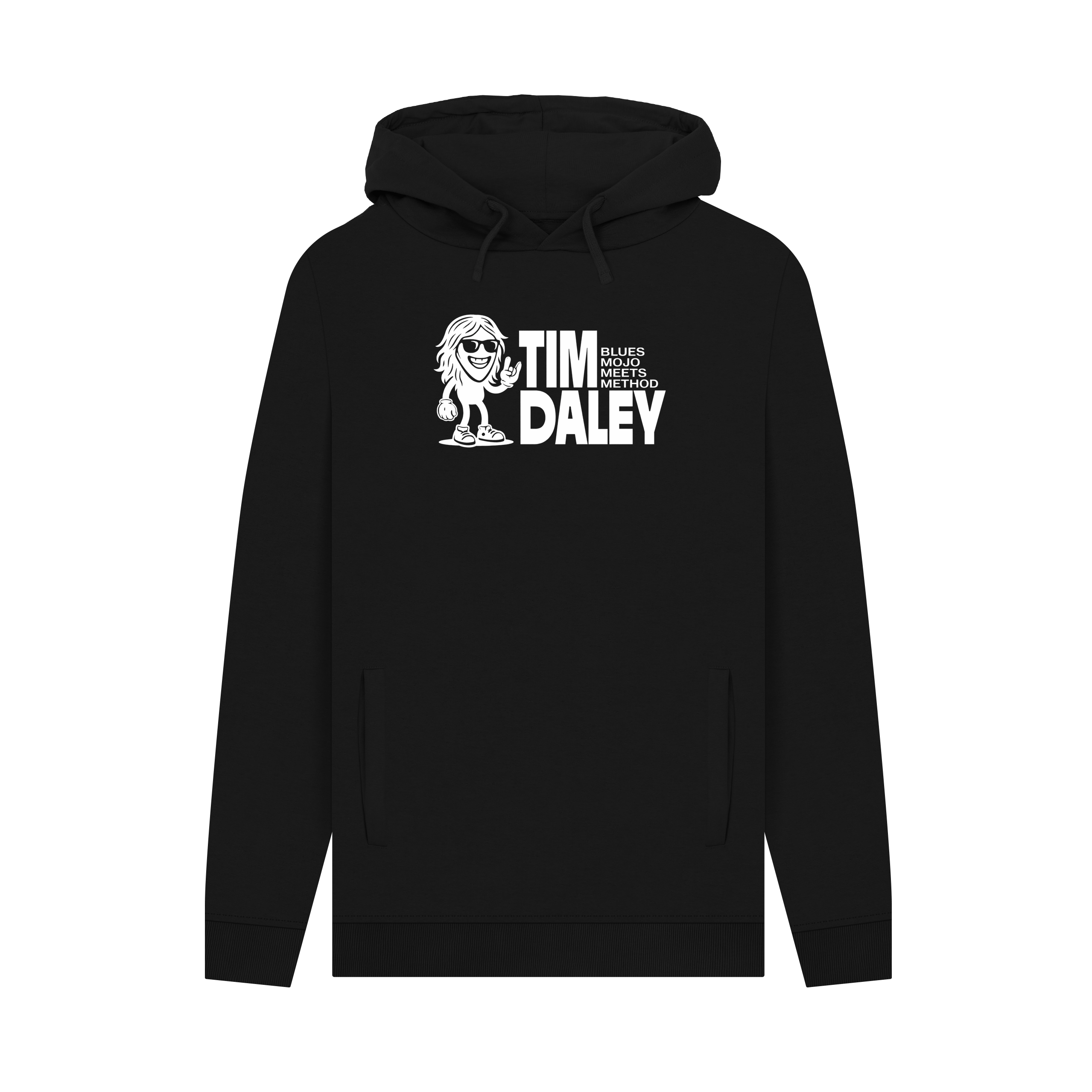 Black Printed Hoody Front